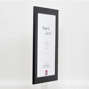 Cadre Effect en bois massif Profil 30 noir 25x50 cm verre antireflet