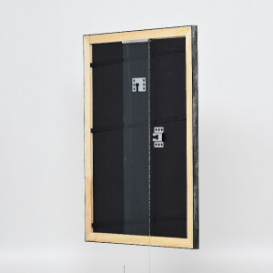 Cadre photo en bois argent 25x30 cm avec verre anti-reflet