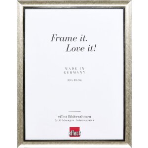 Cadre photo bois profil 40 argent 25x35 cm verre antireflexe