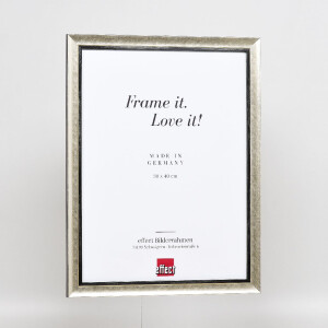 Cadre photo bois profil 40 argent 25x60 cm verre antireflexe
