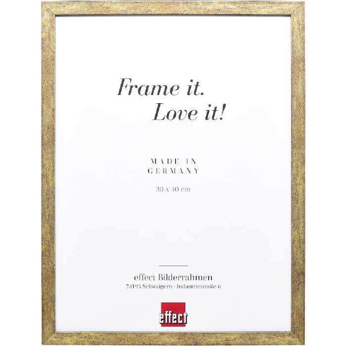 Cadre photo en bois profil 42, antiquité dorée 10,5x14,8 cm