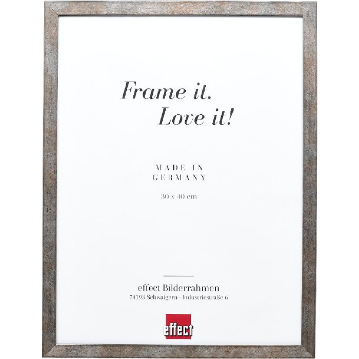 Cadre photo en bois effet profil 42, verre anti-reflet anthracite