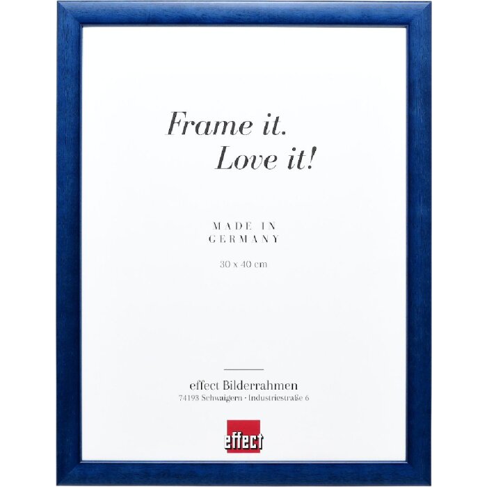 Cadre photo bois profil 43 royalblau 9x13 cm vitre antireflexe