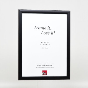 Cadre photo en bois effet profil 43 noir 20x28 cm verre anti-reflets