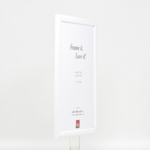 Cadre photo en bois Profil 43 blanc brillant 35x100 cm