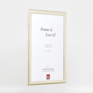 Cadre photo en bois Profil 43 argent 60x90 cm verre antireflexe