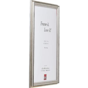 Cadre photo bois profil 44 argent 20x30 cm verre anti-reflets