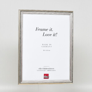 Cadre photo baroque argenté 50x65 cm avec verre anti-reflet