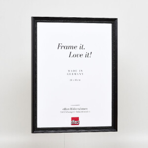 Cadre photo en bois effet Profil 48 noir 10x15 cm verre anti-reflet