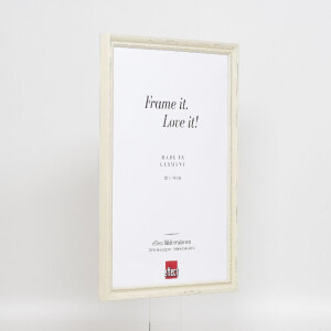 Cadre photo en bois effet profil 48 blanc 13x18 cm verre anti-reflet