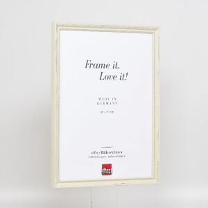 Cadre photo bois Effect profil 48 blanc 20x30 cm verre antireflexe