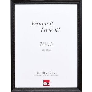 Cadre photo bois profil 48 noir 27x48 cm verre antireflexe