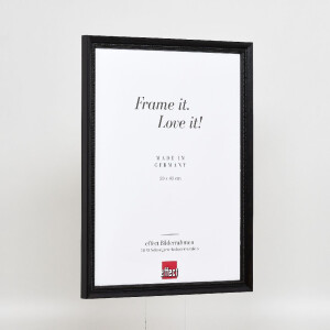 Cadre photo bois profil 48 noir 27x48 cm verre antireflexe