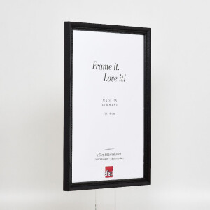 Cadre photo bois profil 48 noir 40x50 cm vitre antireflet