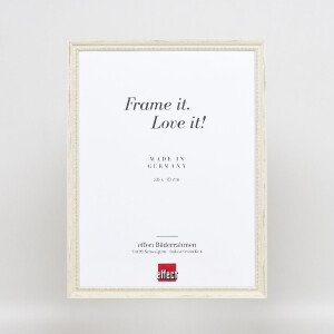 Cadre photo en bois profil 48 blanc 50x60 cm verre anti-reflet