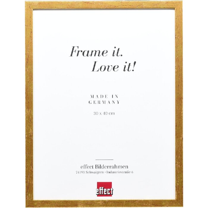 Cadre photo en bois effet profil 51 antikgold 45x60 cm verre antireflexe