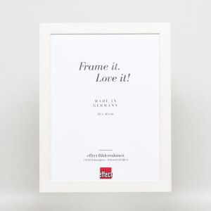 Cadre photo Effect en bois Profil 55 blanc 25x50 cm verre antireflet