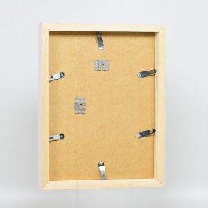 Cadre photo Effect en bois Profil 55 blanc 70x70 cm verre antireflet