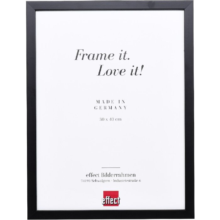 Cadre photo en bois noir 70x100 cm avec verre anti-reflet