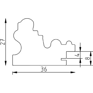 Cadre Photo Baroque en Bois Massif 21x29,7 cm avec Verre Anti-Reflet