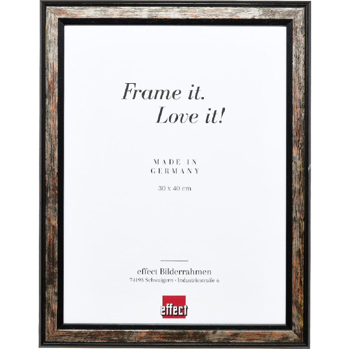 Cadre photo en bois Effect Profil 64 noir 21x28 cm avec verre antireflexe