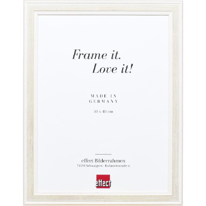 Cadre photo en bois Profil 64 blanc 27x48 cm avec verre anti-reflet