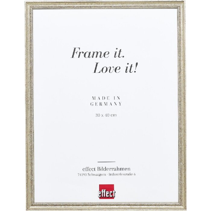 Cadre photo bois profil 66 antik argent 28x35 cm verre anti-reflet