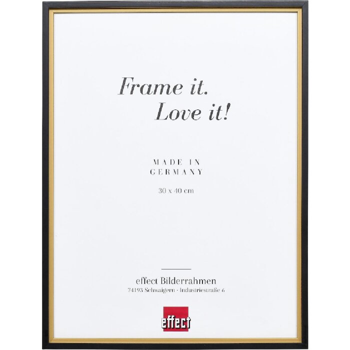 Cadre photo en bois doré Profil 69 10x10 cm avec verre anti-reflets