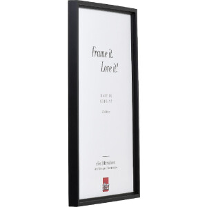 Cadre photo en bois Profil 69 noir 18x27 cm verre antireflet