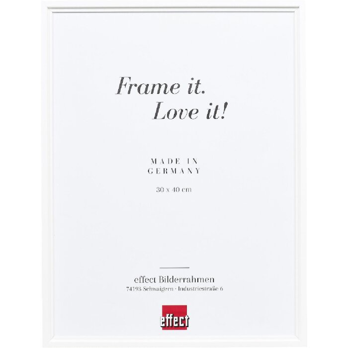 Cadre photo en bois profil 69 blanc 21x28 cm, verre antireflexe