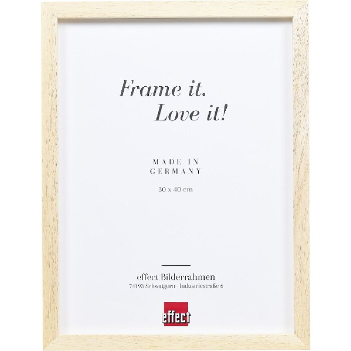 Cadre photo bois profil 74 nature 25x50 cm verre antireflet