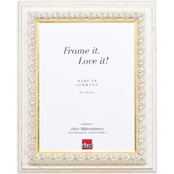 Cadre photo en bois blanc Profil 80, verre anti-reflet 21x29,7 cm