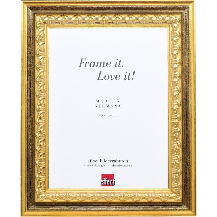 Cadre photo bois Profil 80 Gold 70x70 cm verre anti-reflet