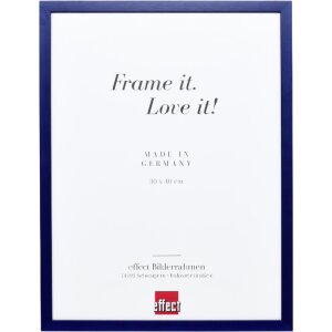 Cadre photo bois profil Top S bleu 30x45 cm verre antireflet