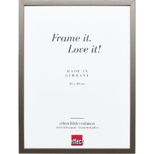 Cadre photo en bois profil Top S platin 40x40 cm avec...