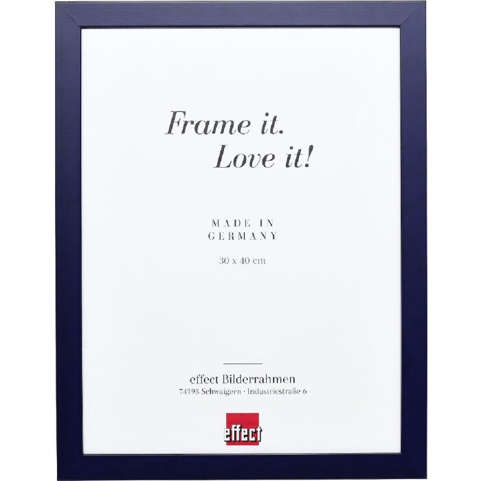 Cadre photo en bois bleu profilé Top Pro 21x29,7 cm avec verre anti-reflet