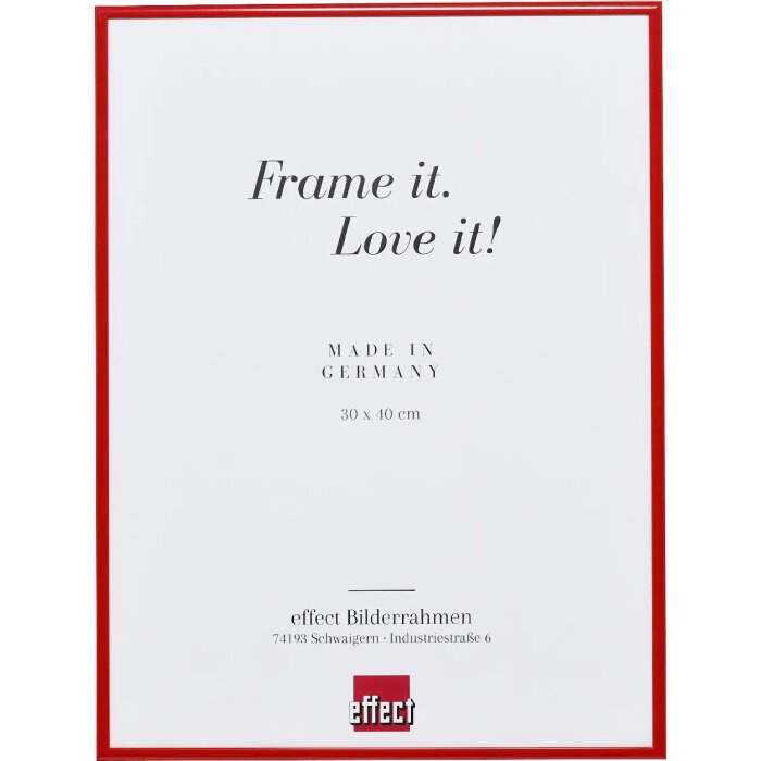 Cadre photo Effect en aluminium Quadro 25x60 cm rouge verre acrylique mat brillant