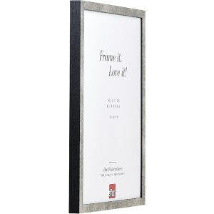 Cadre photo en bois profil 42, verre acrylique argenté 30x40 cm