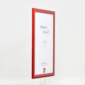 Cadre photo bois profil 43 rouge brillant 18x24 cm verre artificiel