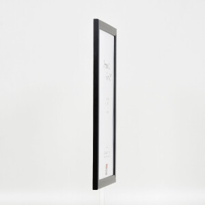 Cadre photo bois profil 43 noir 18x32 cm verre artificiel