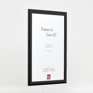 Cadre photo en bois profil 43 noir brillant 20x20 cm verre artificiel