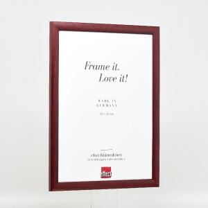 Cadre photo en bois profil 43 rouge 20x25 cm verre artificiel