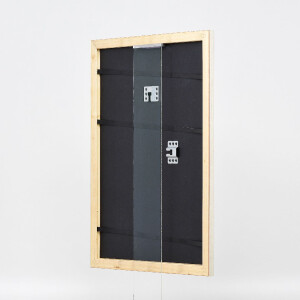 Cadre photo en bois profil 43 argent 20x30 cm verre artificiel