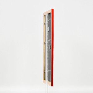 Cadre photo en bois Profil 43 rouge brillant 20x30 cm verre artificiel