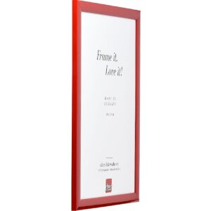 Cadre photo en bois Profil 43, rouge brillant 25x35 cm, verre artificiel