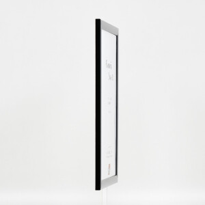 Cadre photo en bois profil 43 noir brillant 28x35 cm verre artificiel