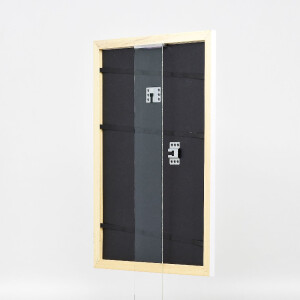 Cadre photo en bois blanc brillant 40x60 cm verre artificiel