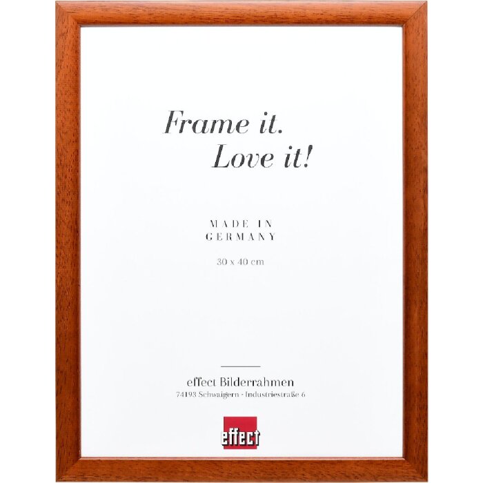 Cadre photo en bois profil 43 brun 40x60 cm verre artificiel