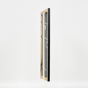 Cadre photo en bois effet Profil 43 noir 45x60 cm verre artistique