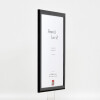 Cadre photo bois profil 43 noir brillant 45x60 cm verre artificiel